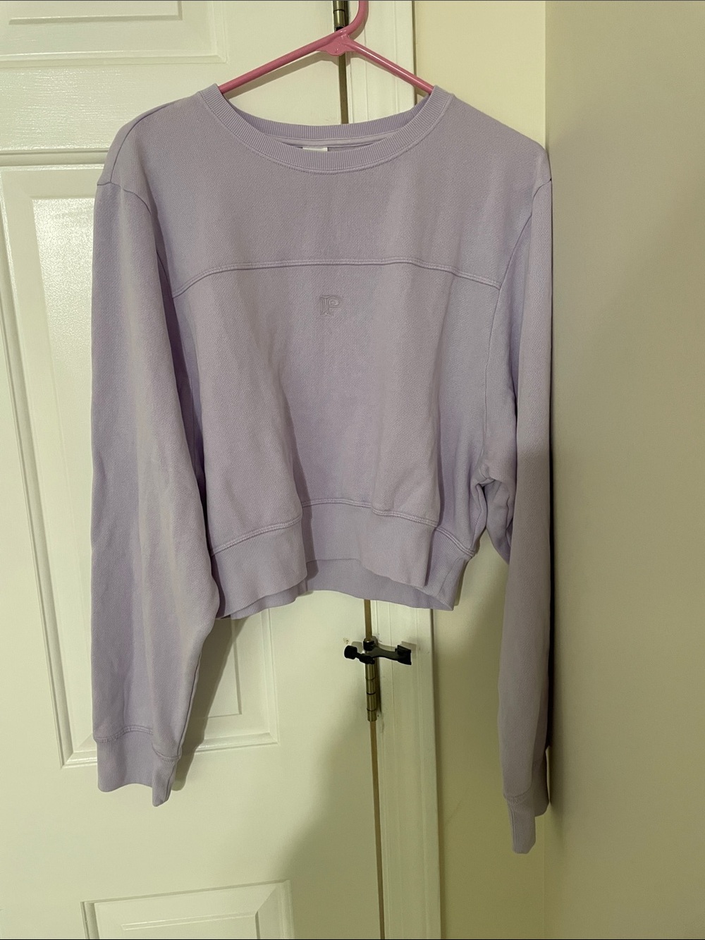 PINK Victoria's Secret Lavender Cropped Crewneck Sweatshirt